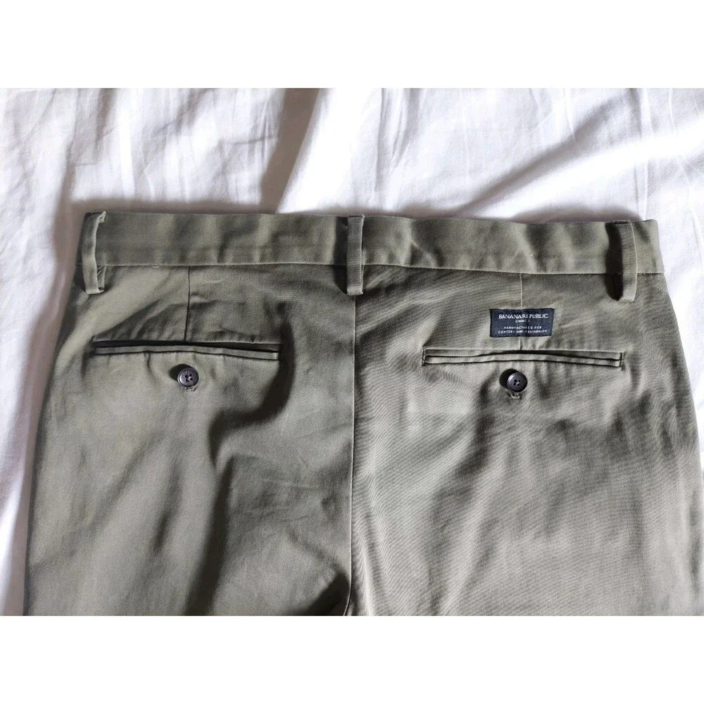 Banana Republic Men’s Green Skinny Fit Stretch Chino Pants Twill Waist 32